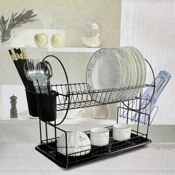 Escurridor de platos de hierro 38 cm, 2 niveles
