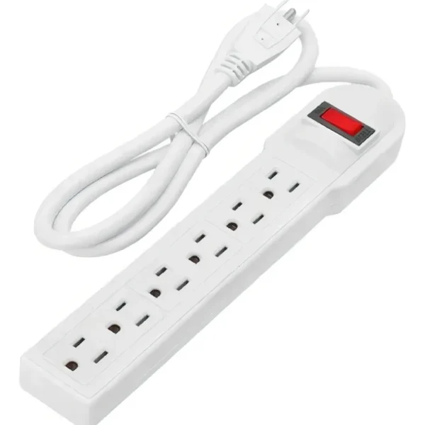 Regleta de 6 tomas con cable de 3 m
