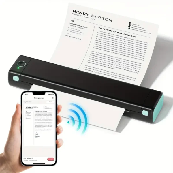 Impresora portátil inalámbrica A4 con papel