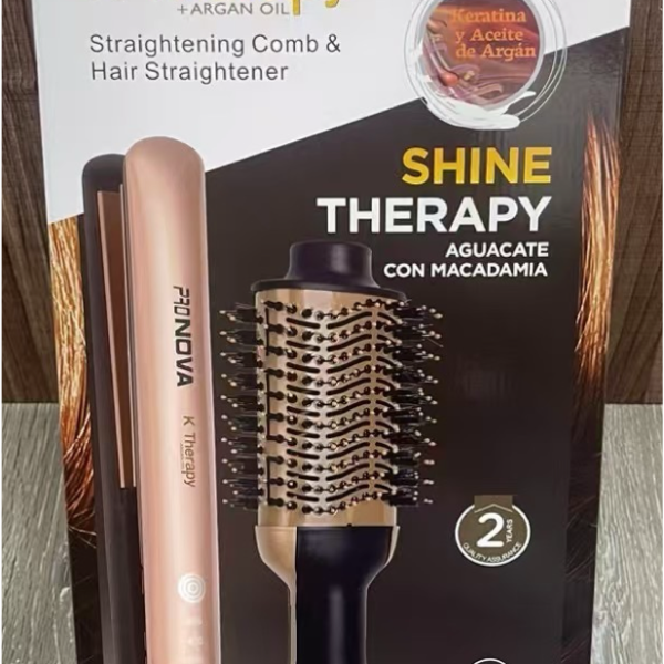 Kit Pronova K Therapy: plancha y cepillo secador