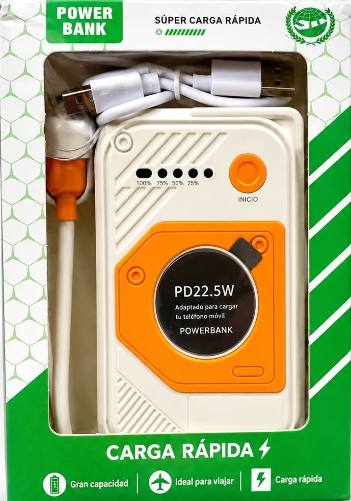 Power bank 10.000 mAh carga rápida 22,5 W