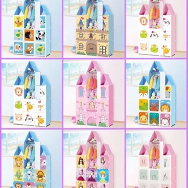 Clóset infantil modular 12 cubos tipo casita