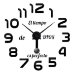 Reloj de pared 3D negro de 60 cm con péndulo