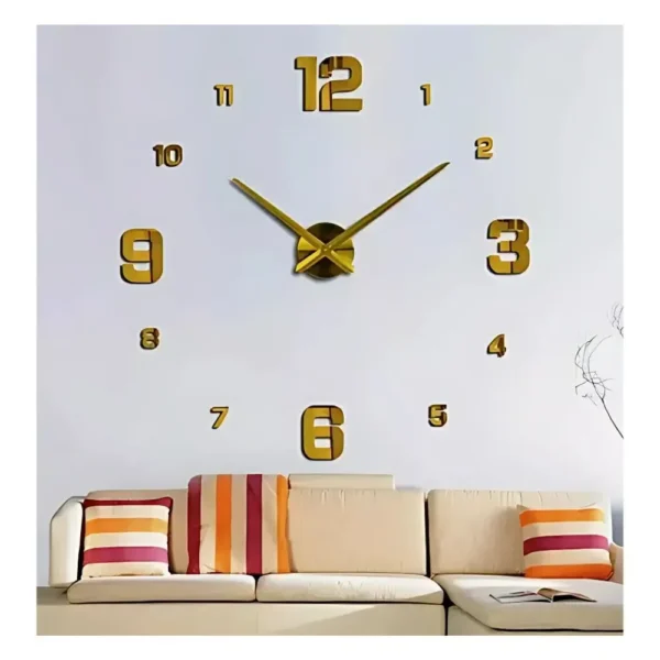 Reloj de pared 3D dorado de 80 cm