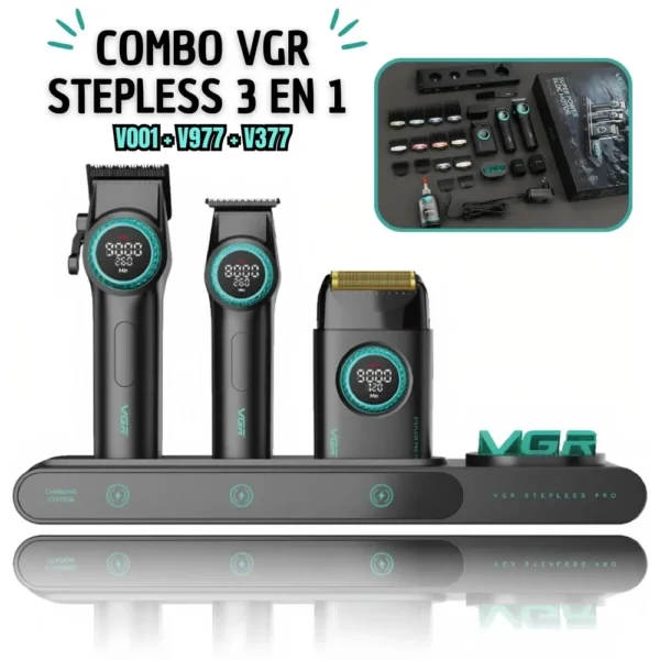 Combo afeitadora VGR Stepless Pro 3 en 1