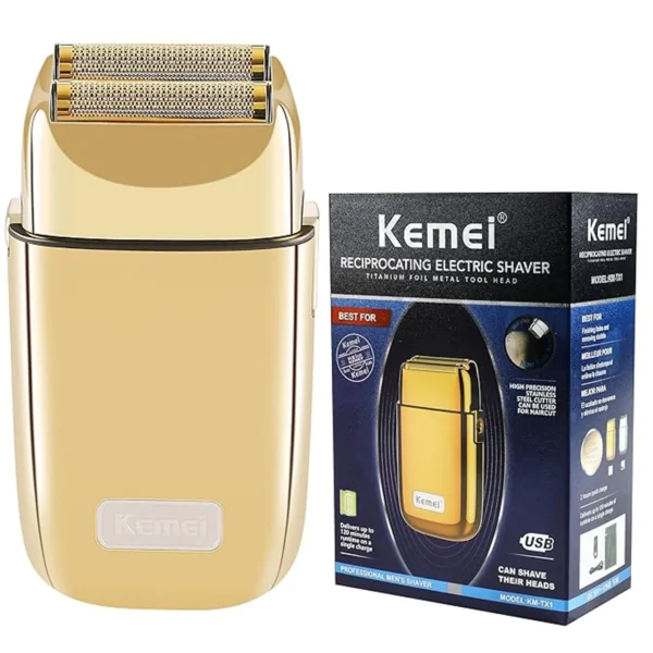 Máquina de afeitar Kemei dorada