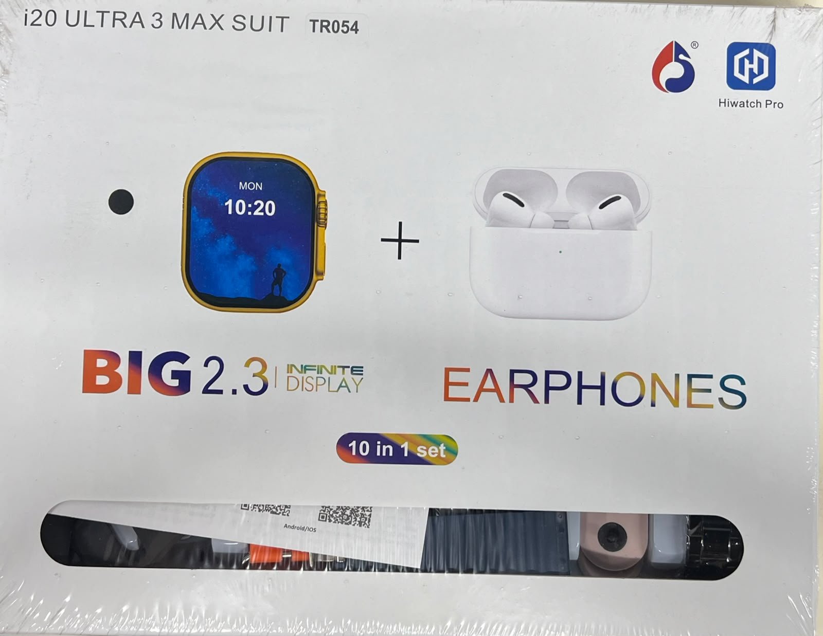 Combo smartwatch I20 con audífonos y 7 correas