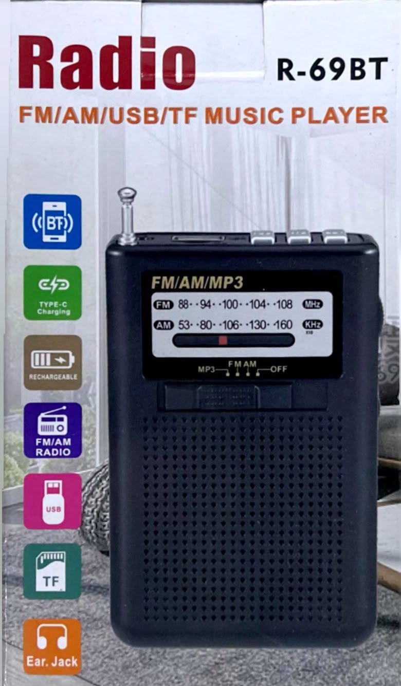 Radio de bolsillo AM/FM con Bluetooth y USB
