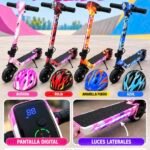 Scooter eléctrico infantil con pantalla y luces LED