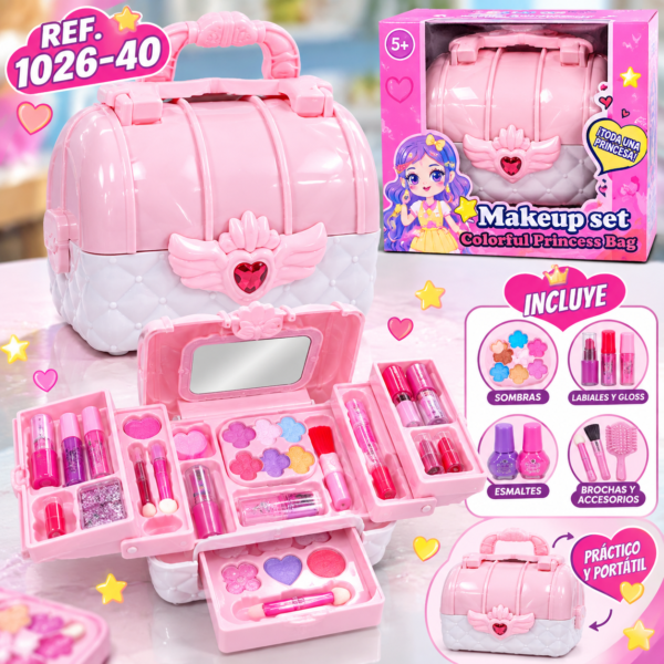 Cofre de maquillaje infantil con alas