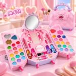 Cofre de maquillaje infantil con lazo y espejo