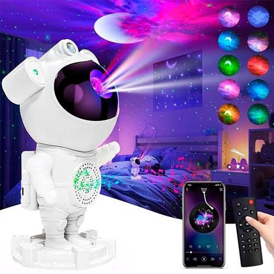 Proyector astronauta con luz LED, láser y parlante - Imagen 3