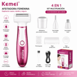 Depiladora femenina 4 en 1 Kemei KM-6714