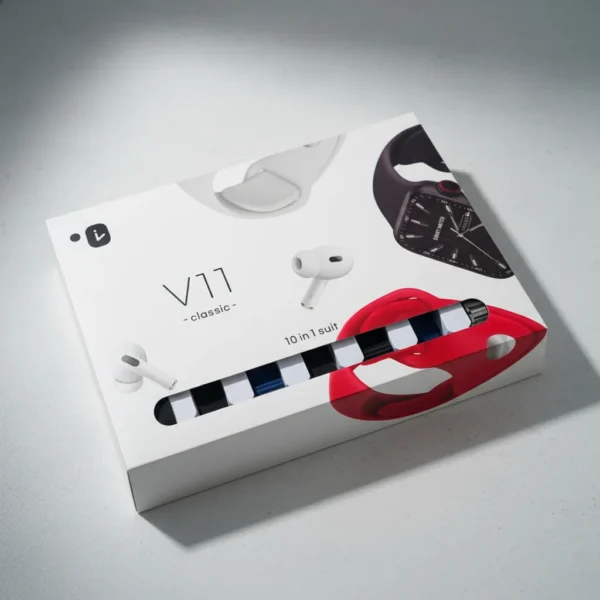 Combo smartwatch V11 Classic con audífonos