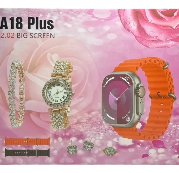 Combo smartwatch A18 Plus con reloj análogo
