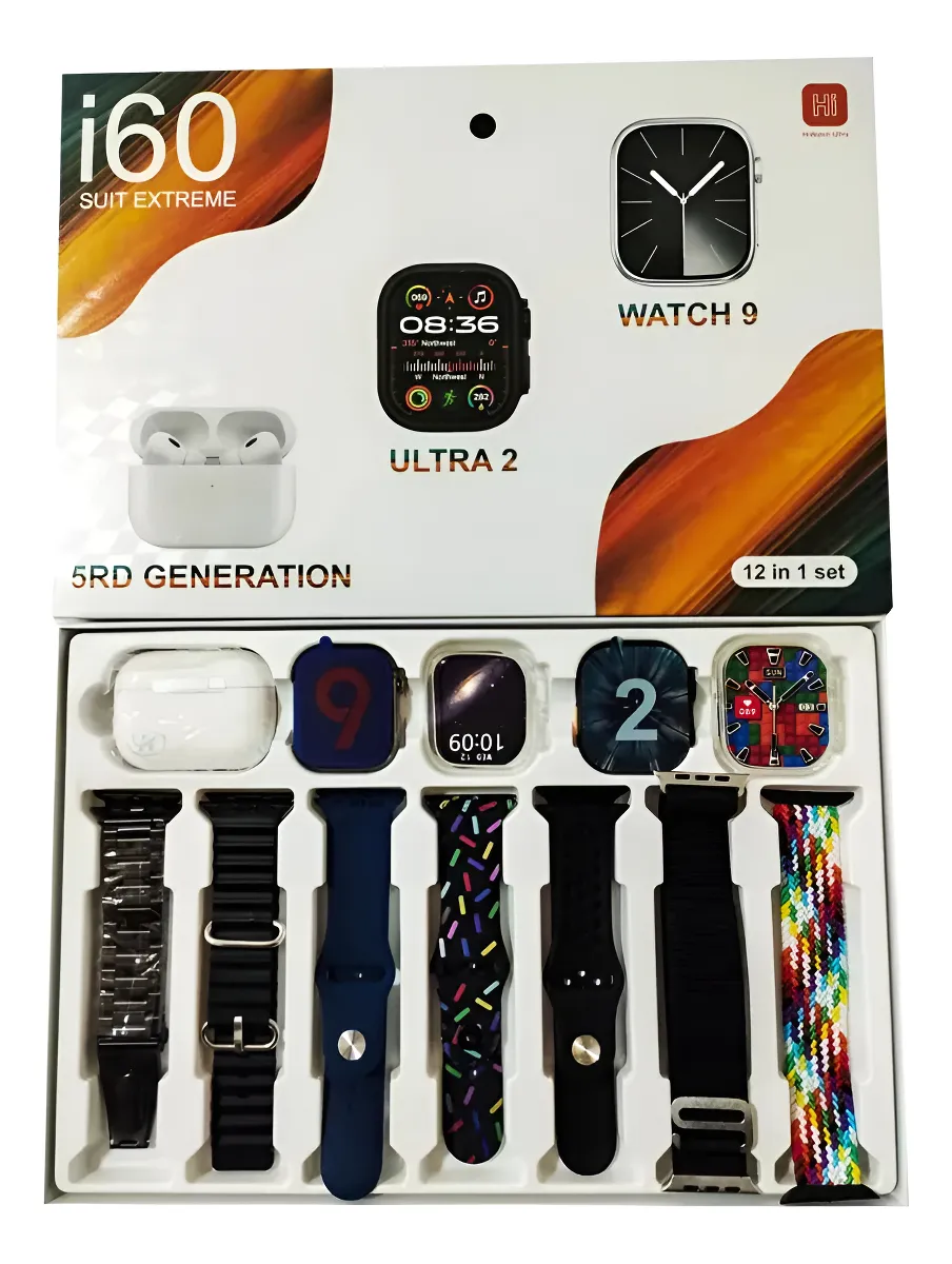 Combo smartwatch i60 con 10 accesorios - Imagen 2