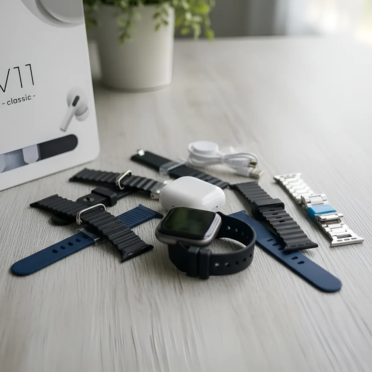 Combo smartwatch V11 Classic con audífonos - Imagen 3