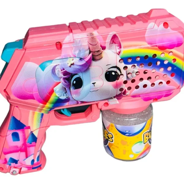 Pistola de burbujas de unicornio con luces