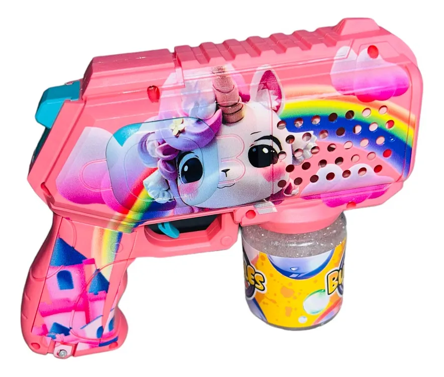 Pistola de burbujas de unicornio con luces