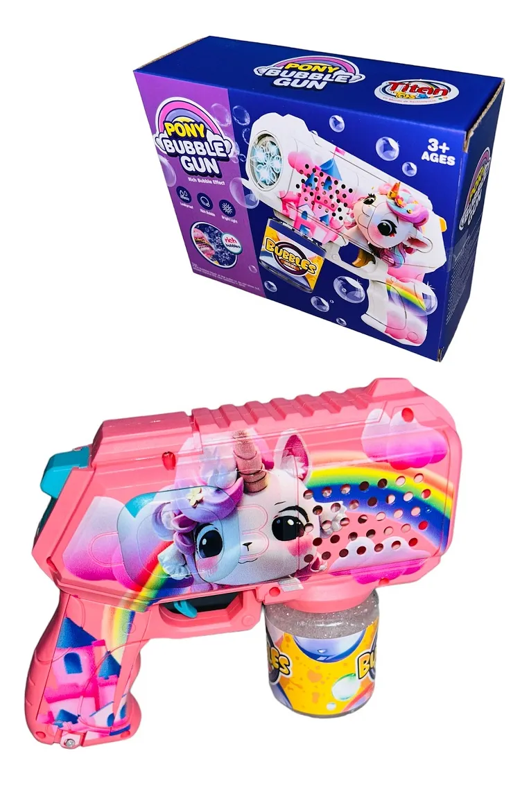Pistola de burbujas de unicornio con luces - Imagen 3