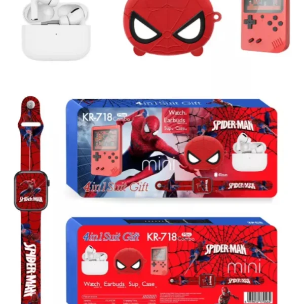 Combo infantil 4 en 1 smartwatch mini y consola retro