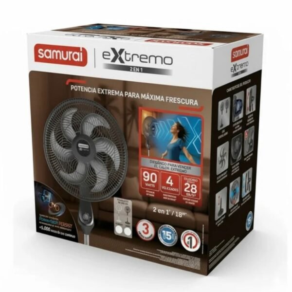 Ventilador Extremo Glass 6 aspas negro