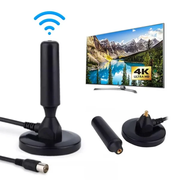 Antena TDT metálica con cable de 5 m