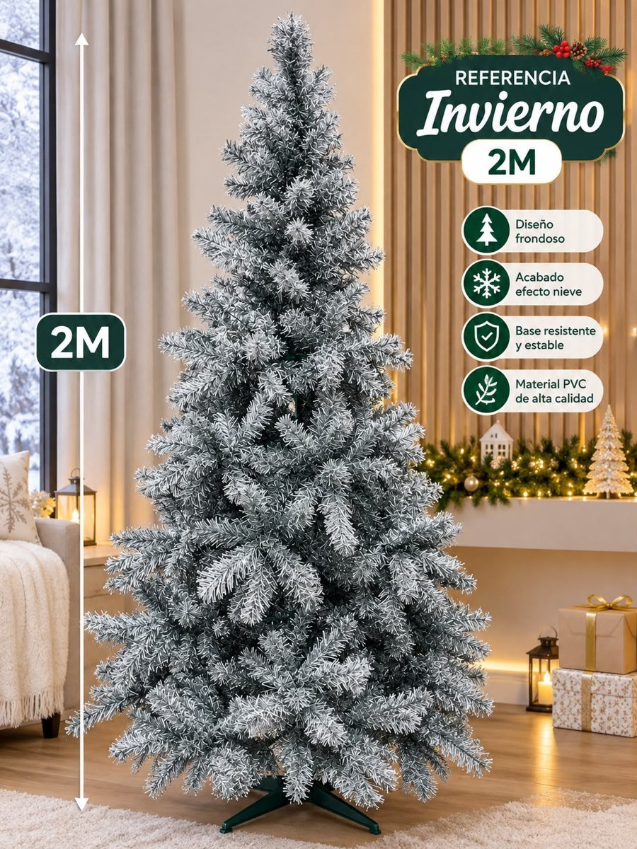 Árbol de Navidad nevado Invierno 2 m