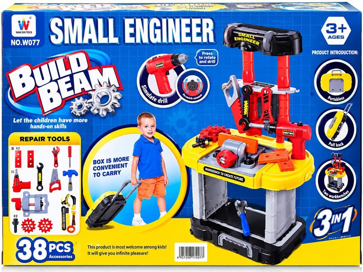 Banco de herramientas de juguete Small Engineer 38 piezas