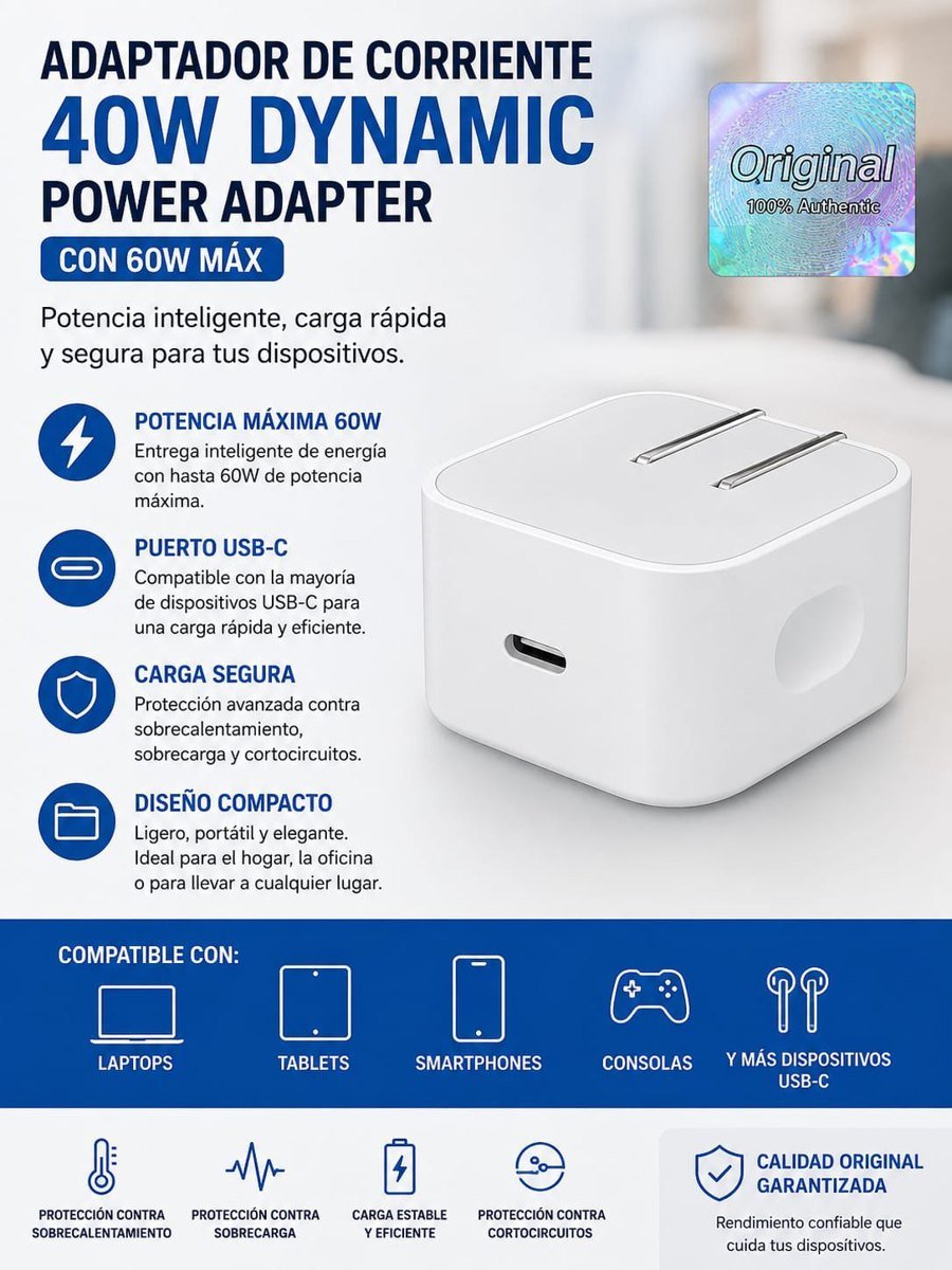 Cargador rápido USB-C 40 W