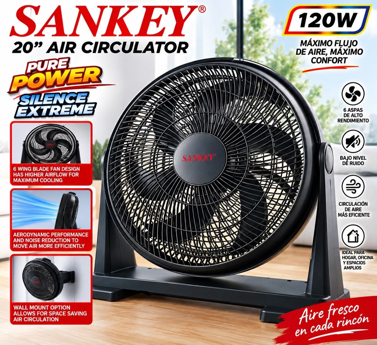 Circulador de aire Sankey 20" 120 W