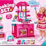 Cocina de juguete grande con 60 accesorios