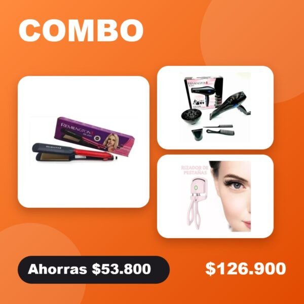 Combo Belleza: plancha + secador 5 en 1 + encrespador