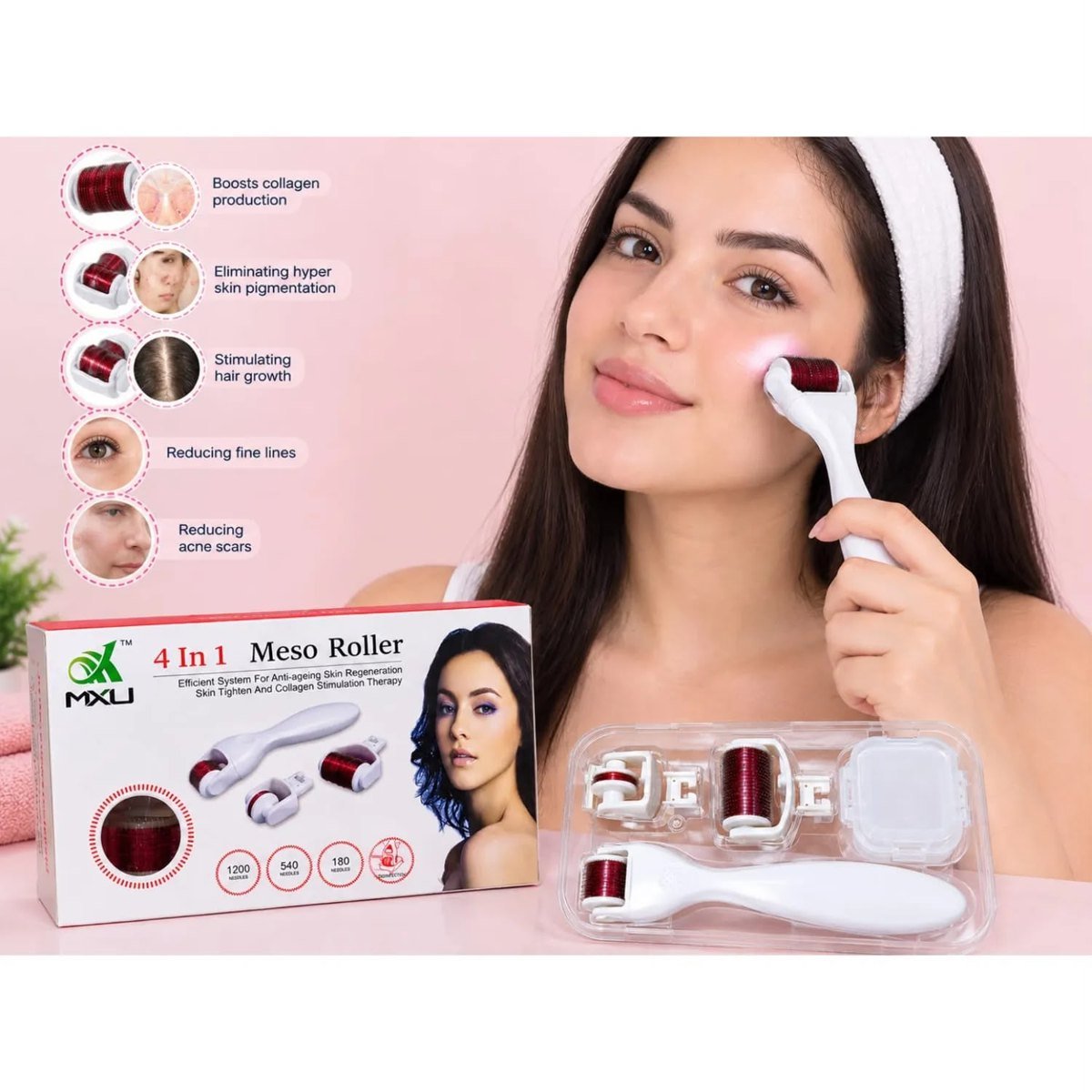 Derma roller 4 en 1 para el cuidado facial