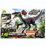 Dinosaurio velociraptor a control remoto que lanza humo