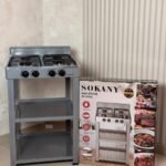 Estufa a gas Sokany 4 puestos con mesa
