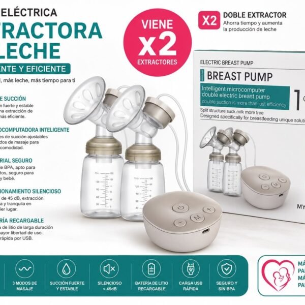 Extractor de leche materna eléctrico doble