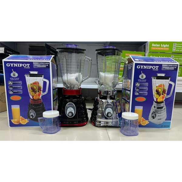Licuadora metálica Gynipot vaso de vidrio