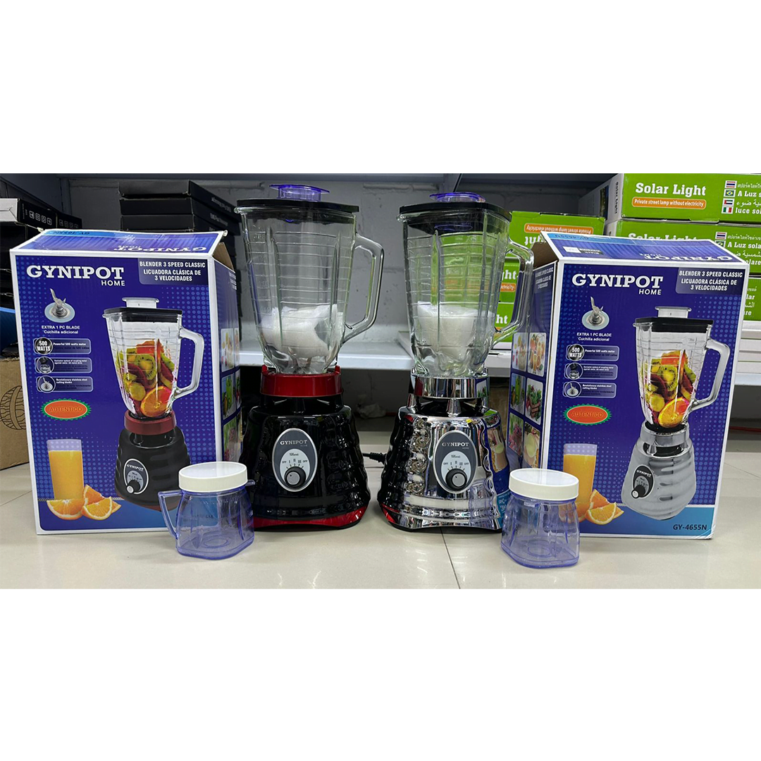 Licuadora metálica Gynipot vaso de vidrio