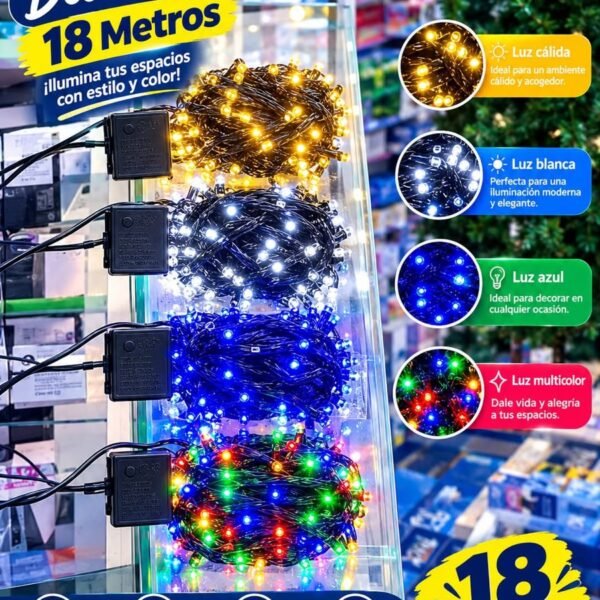 Luces LED navideñas 18 metros