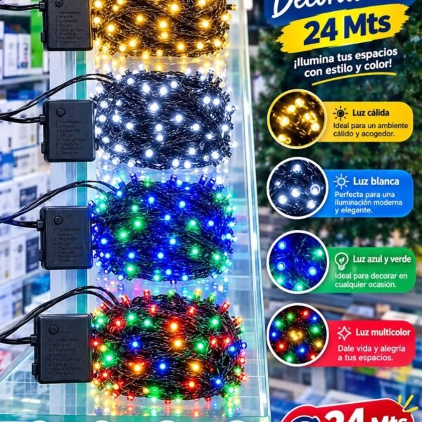 Luces LED navideñas 24 metros