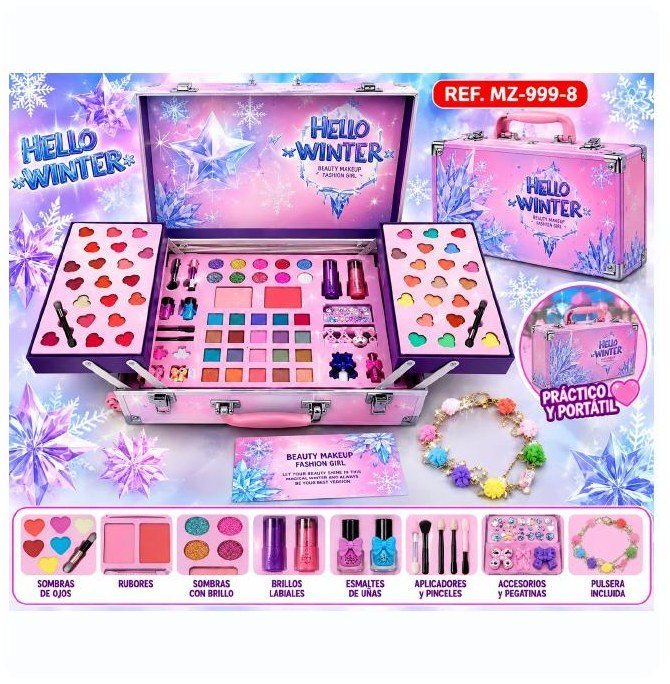 Maleta de maquillaje infantil grande Hello Winter