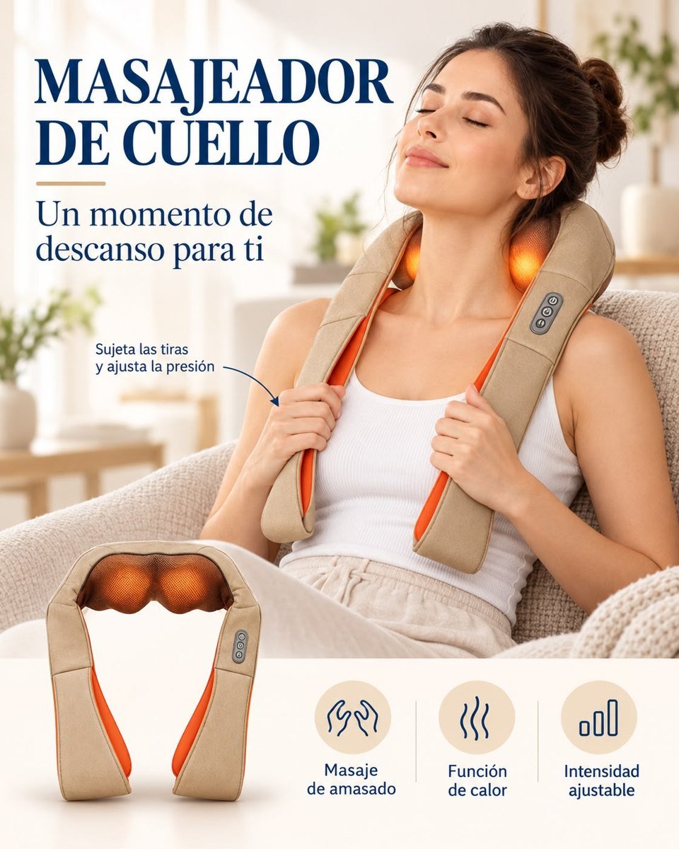 Masajeador de cuello y hombros con calor