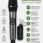 Micrófono inalámbrico UHF profesional con receptor universal