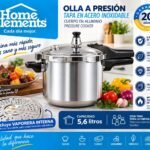 Olla a presión Home Elements 5,6 L con vaporera
