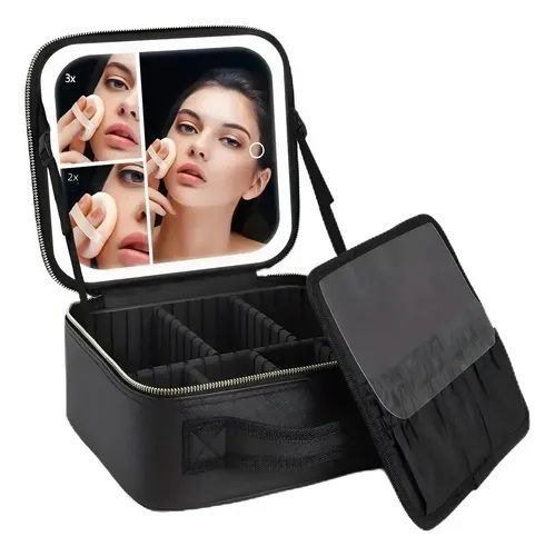 Organizador de cosméticos con espejo LED