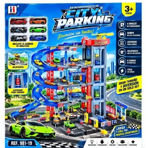 Pista City Parking mega con 8 carritos