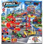 Pista de parqueadero Track Parking con 4 carritos
