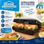 Sanduchera grill Home Elements 2 puestos
