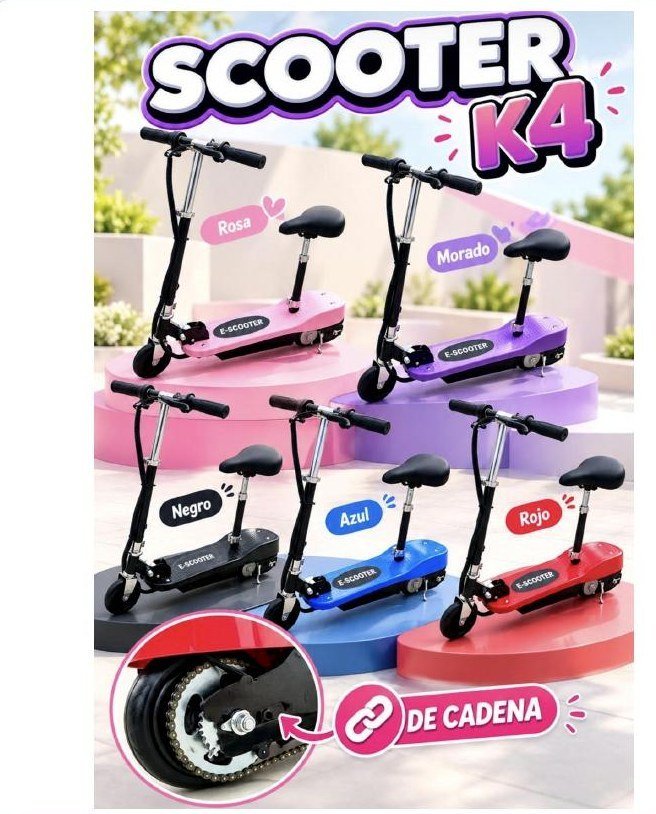 Scooter eléctrico infantil K4 con silla